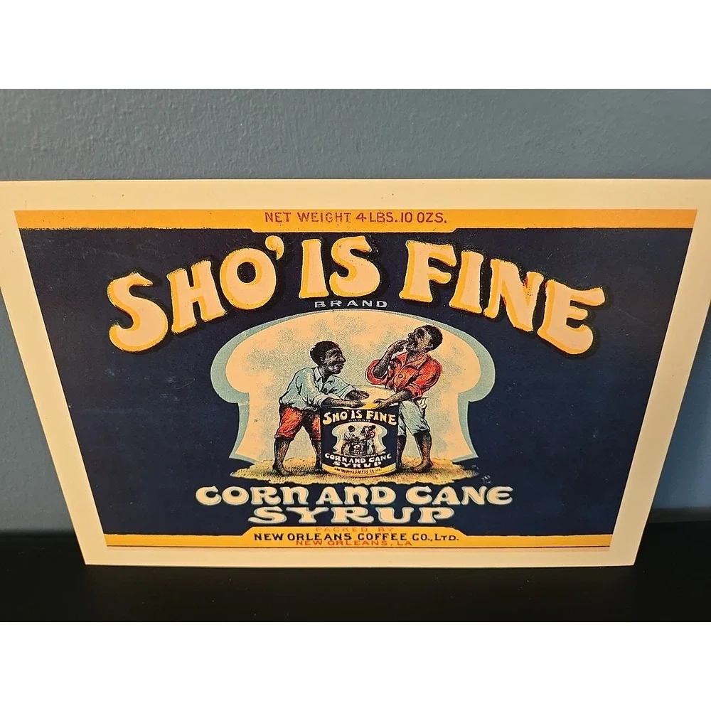 Vintage Sho' is Fine Corn & Cane Syrup Postcard Label from New Orleans